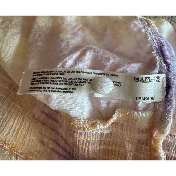 By Anthropologie Tie Dye Mini Dress Lace Boho Romantic Cottage Feminine Size XL - Picture 5 of 6